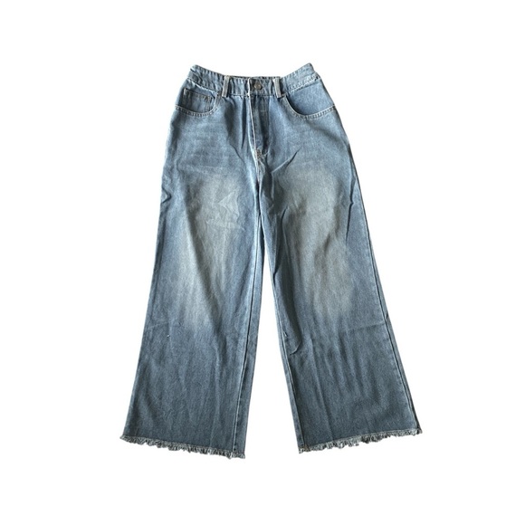 Denim - Classic Blue High Waisted Wide-Leg‎ Jeans S